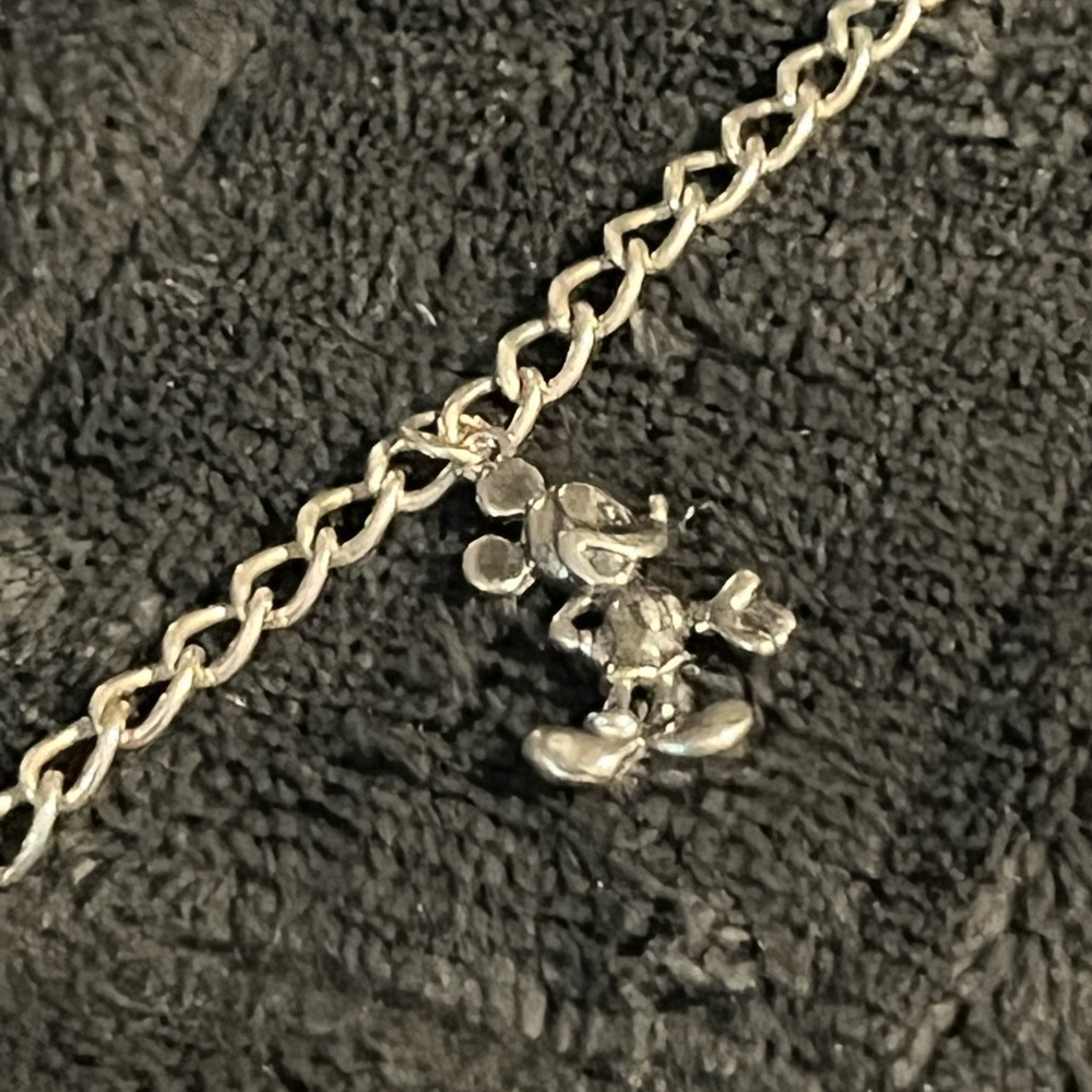 Vintage Van Dell Sterling Silver Mickey Mouse Charm Bracelet